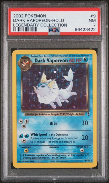 Dark Vaporeon #9 PSA 7 [Legendary Collection]