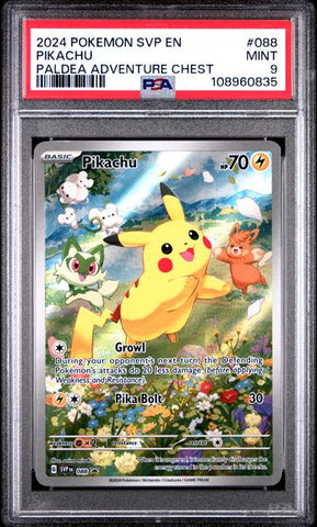 Pikachu [Paldea Adventure Chest] #88 PSA 9 [Pokemon SVP Black Star Promo 2024]