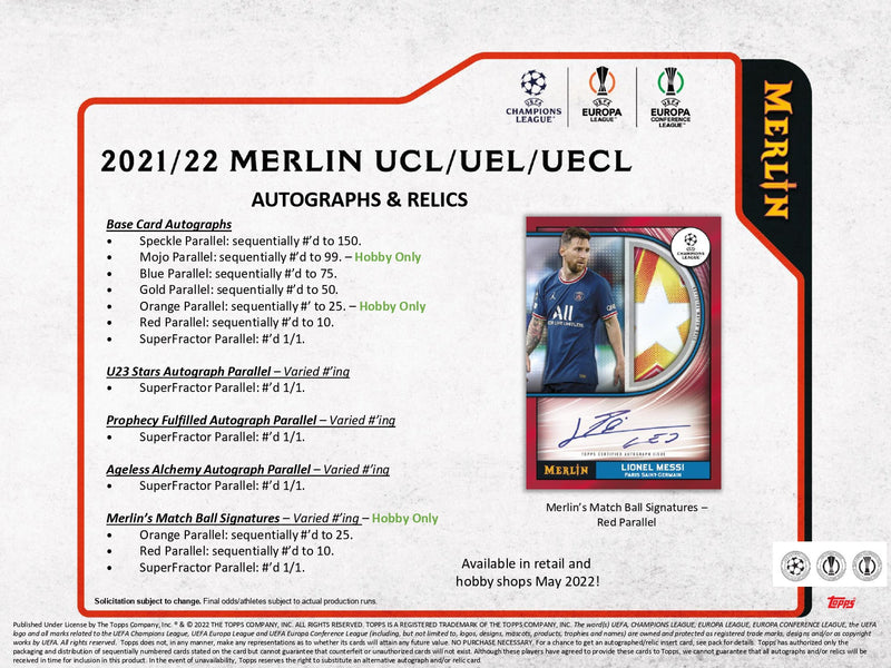 Topps Merlin UEFA Chrome 2021/22 - Hobby Box