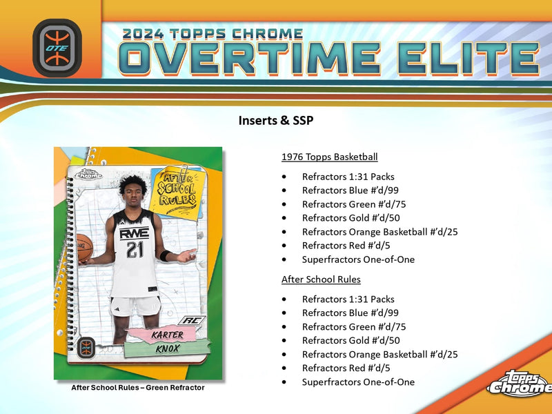 Topps Chrome Overtime Elite Basketball 2023/24 - Hobby Box