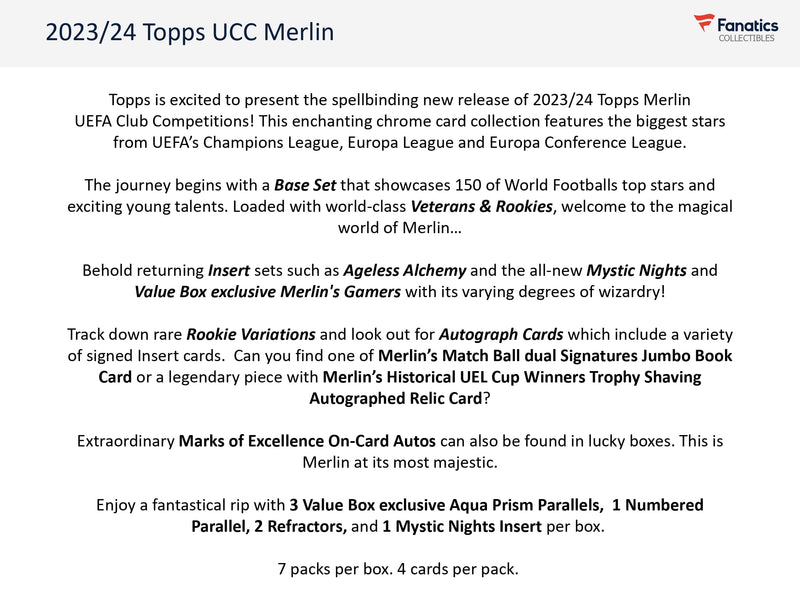 Topps Merlin UEFA Chrome 2023/24 - Value Box