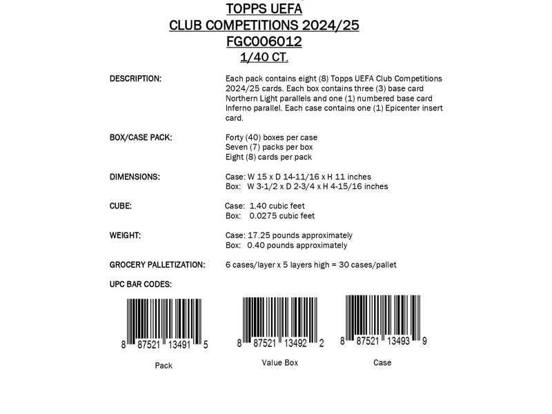 Topps UEFA Club Competitions Flagship 2024/25 - Value Box