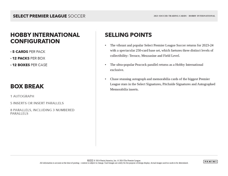 Panini Select Premier League 2023/24 - International Hobby Box