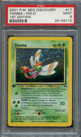 Yanma #17 1st Edition PSA 9 [Neo Discovery]