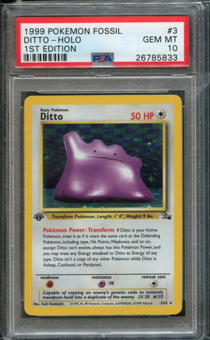 Ditto #3 1st Editon PSA 10 [Fossil]