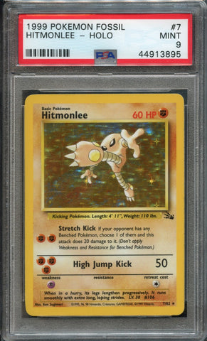 Hitmonlee #7 PSA 9 [Fossil]