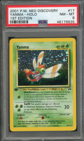 Yanma #17 1st Edition PSA 8 [Neo Discovery]