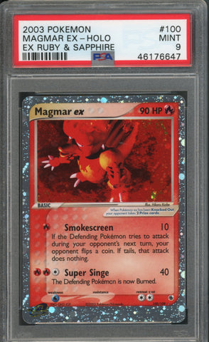 Magmar EX #100 PSA 9 [Ex Ruby and Sapphire]