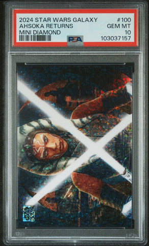Ahsoka Returns [Mini Diamond] #100 PSA 10 [Topps Chrome Star Wars Galaxy 2024]