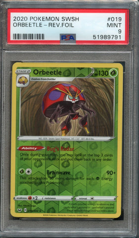Orbeetle [Reverse Holo] #19 PSA 9 [Sword & Shield]