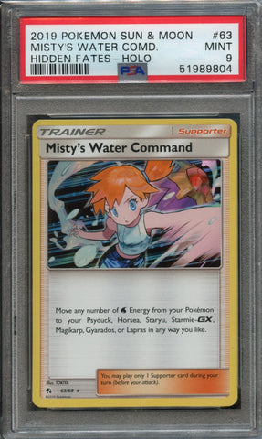 Misty's Water Command #63 PSA 9 [Hidden Fates]