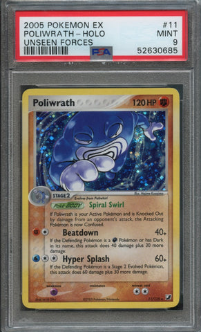 Poliwrath #11 PSA 9 [Unseen Forces]