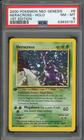 Heracross #6 1st Edition PSA 8 [Neo Genesis]