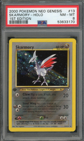 Skarmory #13 1st Edition PSA 8 [Neo Genesis]