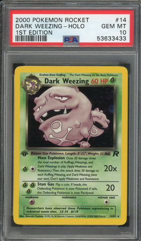 Dark Weezing #14 1st Edition PSA 10 [Team Rocket]