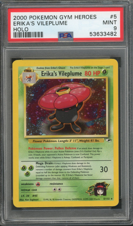 Erika's Vileplume #5 PSA 9 [Gym Heroes]