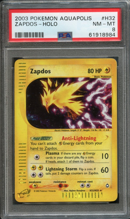 Zapdos #H32 PSA 8 [Aquapolis]