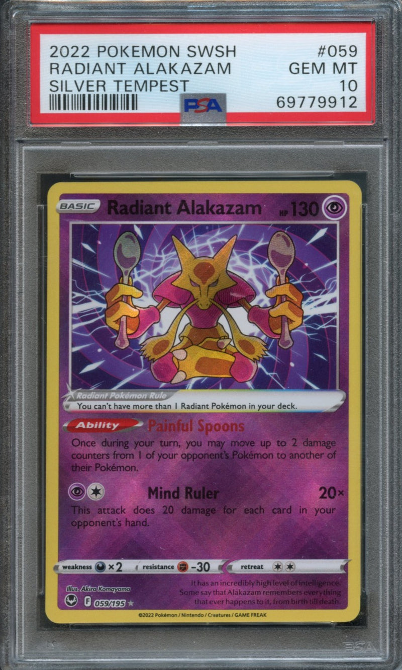 Radiant Alakazam #059 PSA 10 [Silver Tempest]