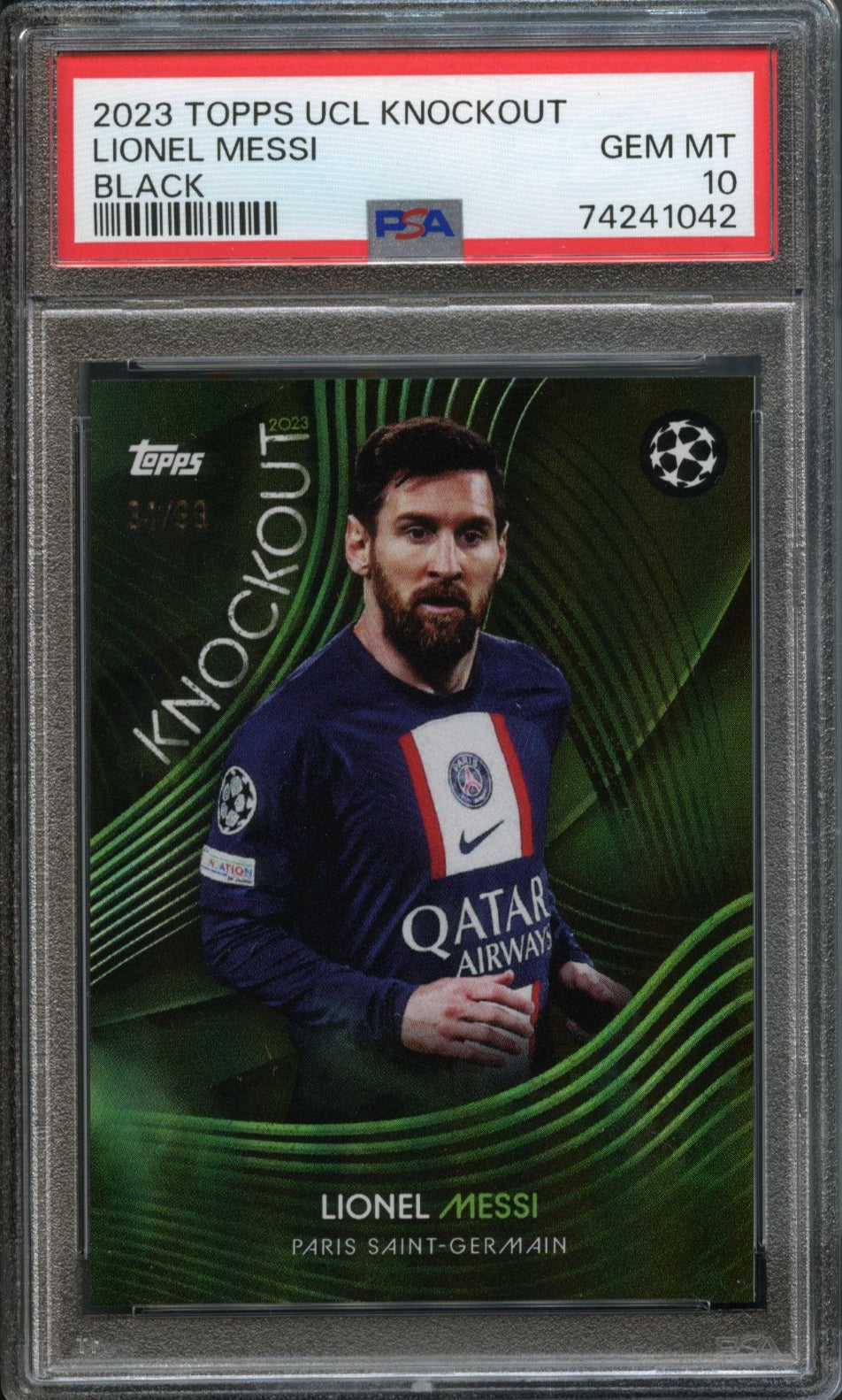 Lionel Messi 31/99 PSA 10 [2023 Topps UCL Knockout]