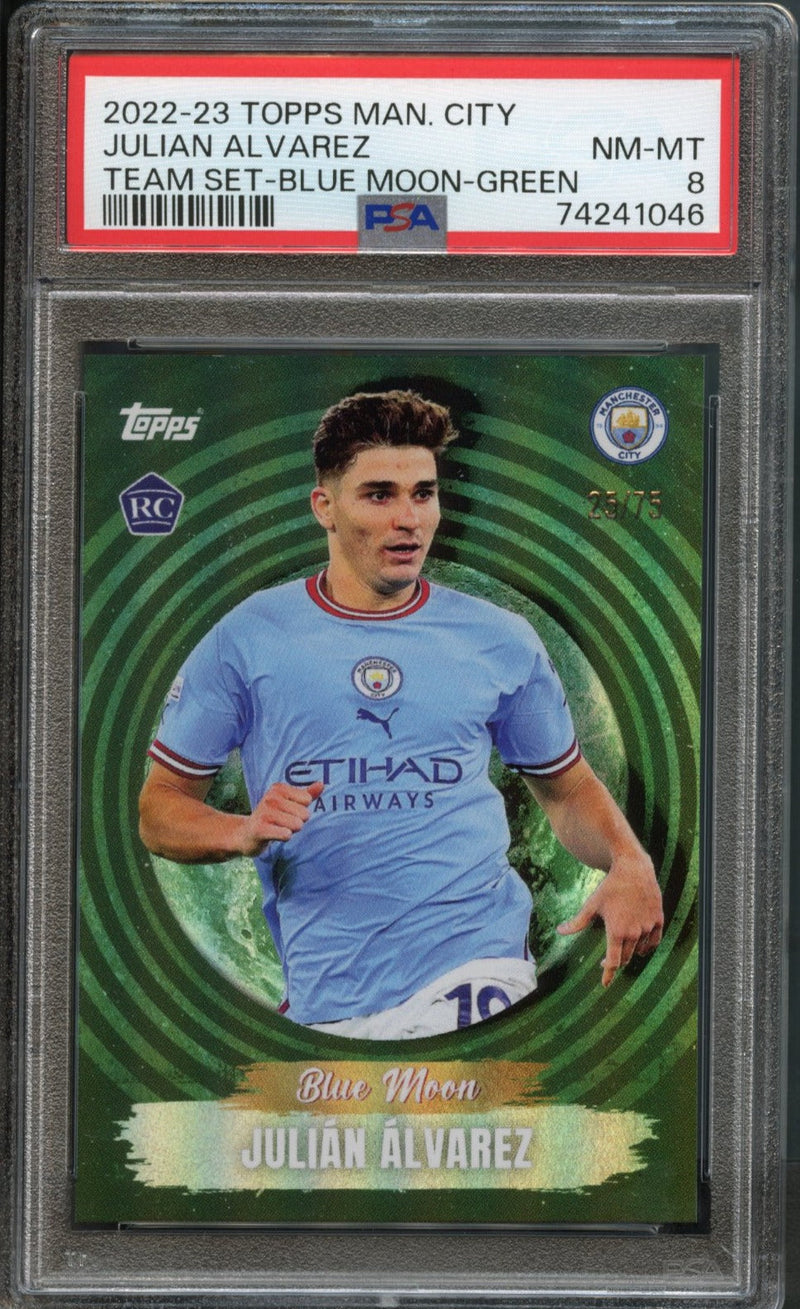 Julian Alvarez 25/75 PSA 8 [2022-23 Topps Manchester City Team Set]