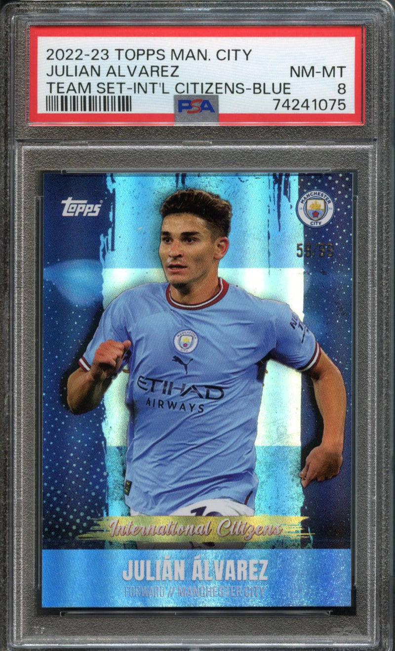 Julian Alvarez 58/99 PSA 8 [2022-23 Topps Manchester City Team Set]