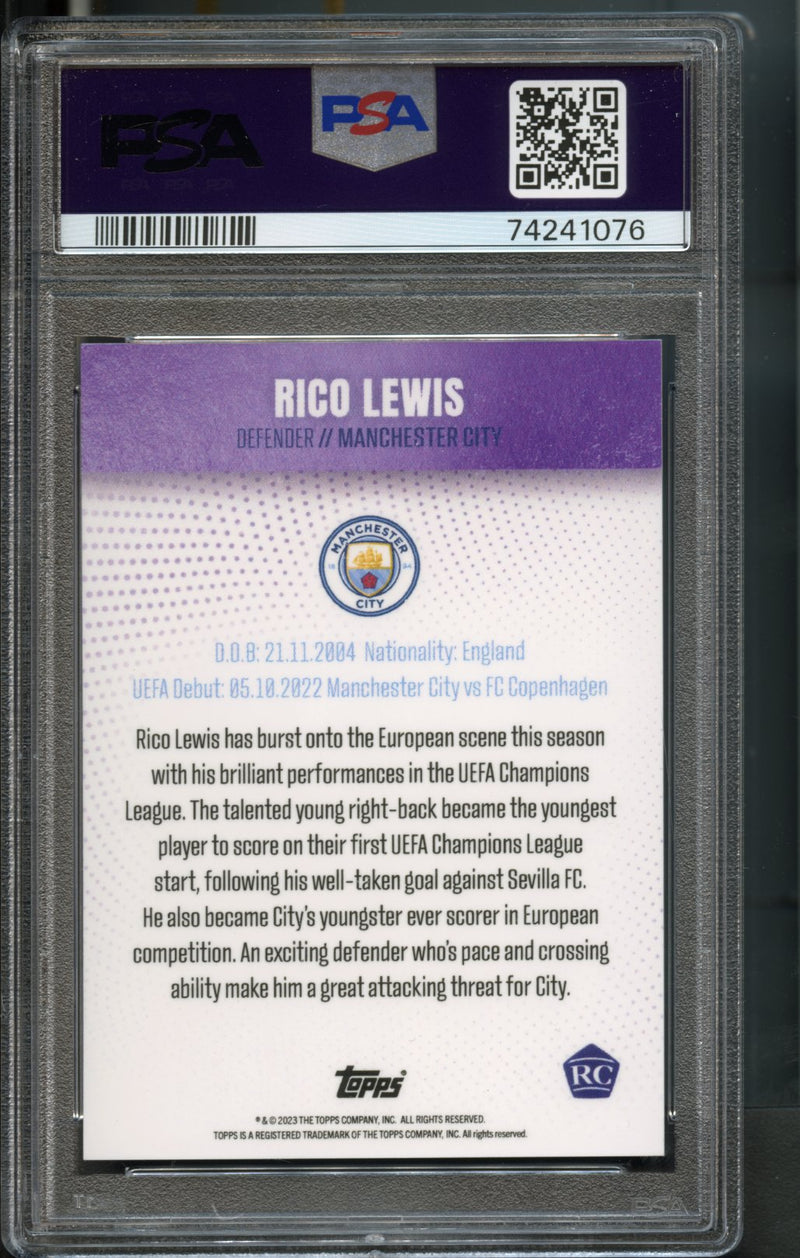 Rico Lewis 16/25 Rookie PSA 8 [2022-23 Topps Manchester City Team Set]