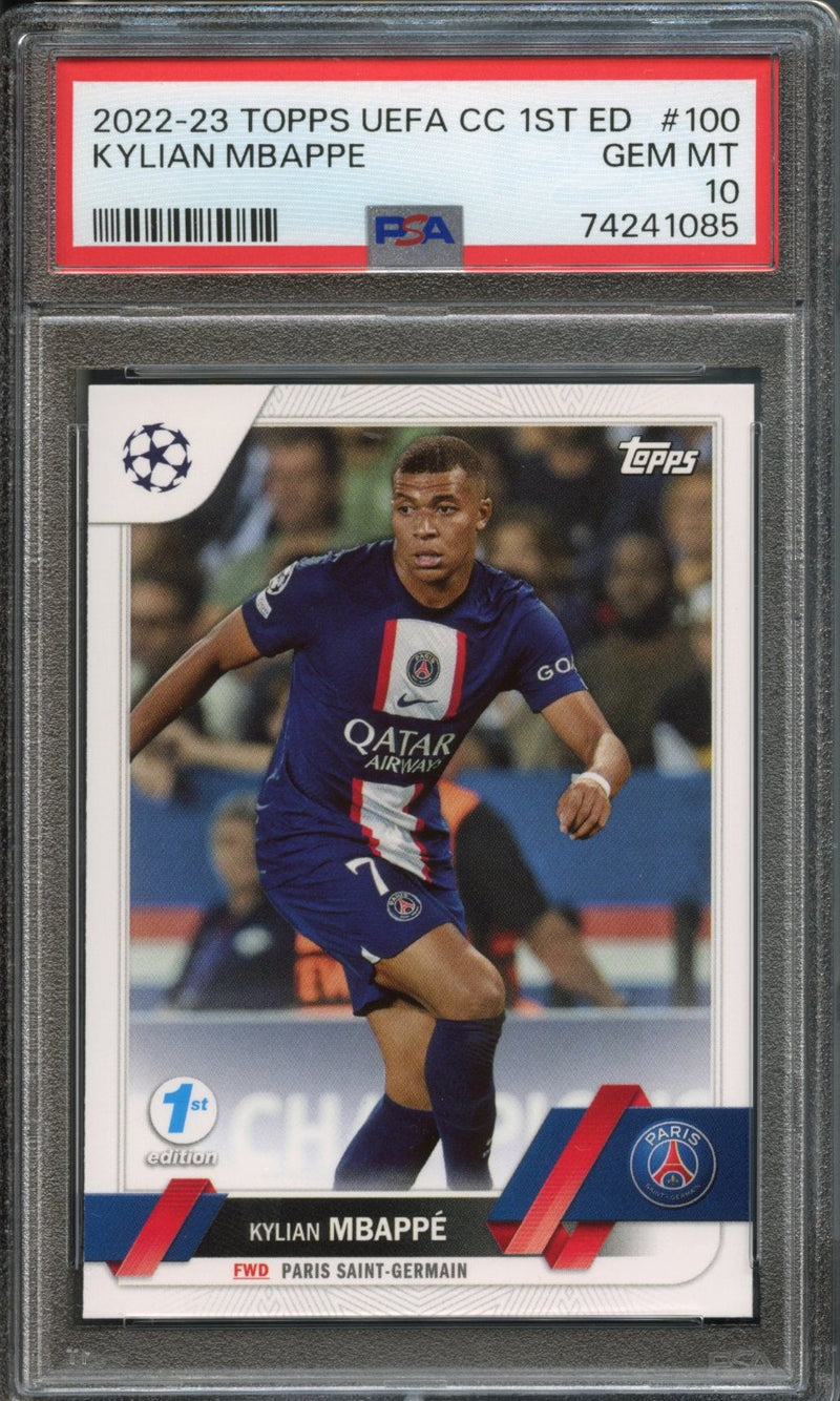 Kylian Mbappe #100 PSA 10 [2022-23 Topps UEFA Club Competitions 1st Ed