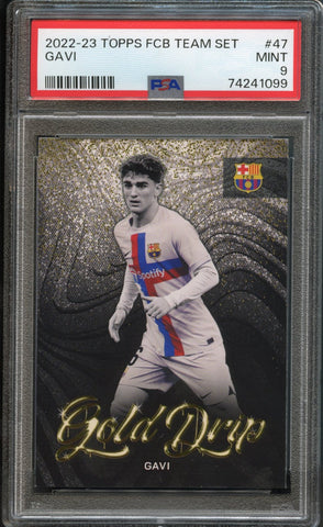 Gavi #47 Gold Drip PSA 9 [2022-23 Topps FC Barcelona Team Set]