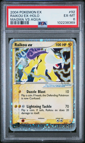 Raikou Ex Holo #92 PSA 6 [Ex Team Magma Vs Team Aqua 2004]
