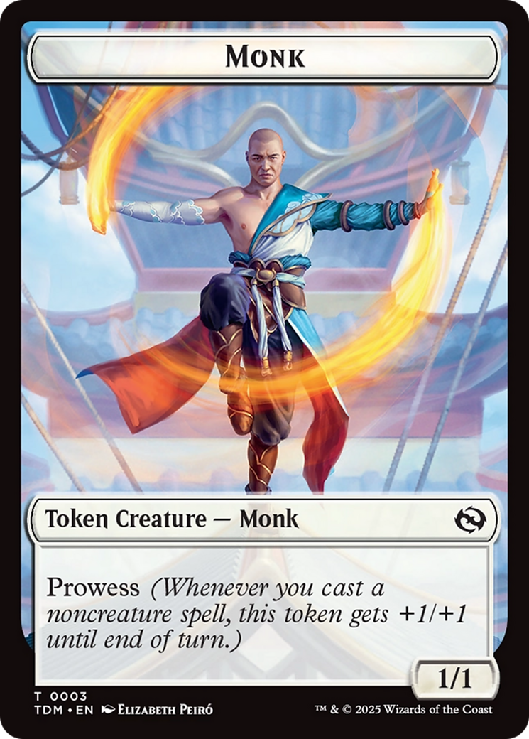 Dragon Illusion // Monk Double-Sided Token [Tarkir: Dragonstorm Commander Tokens]