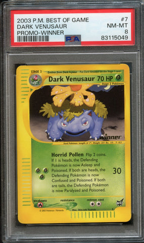 Dark Venusaur [Winner] #7 PSA 8 [Best Of Game]