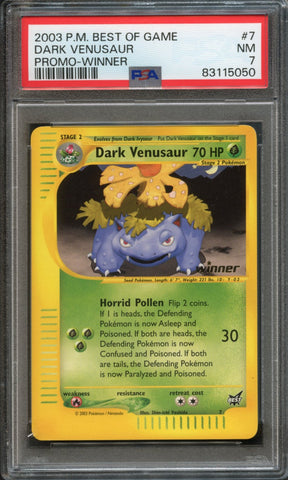 Dark Venusaur [Winner] #7 PSA 7 [Best Of Game]