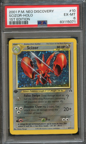 Scizor [1st Edition] #10 PSA 6 [Neo Discovery]