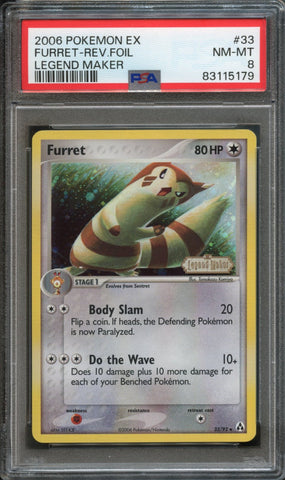 Furret [Reverse Holo] #33 PSA 8 [Legend Maker]