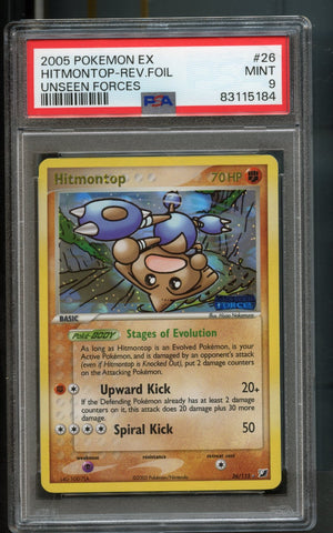 Hitmontop [Reverse Holo] #26 PSA 9 [Unseen Forces]