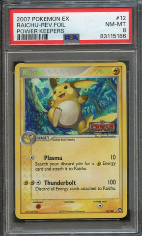 Raichu [Reverse Holo] #12 PSA 8 [Power Keepers]