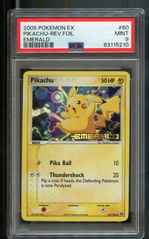 Pikachu [Reverse Holo] #60 PSA 9 [Emerald]