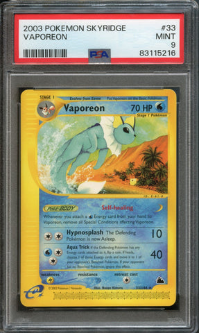 Vaporeon #33 PSA 9 [Skyridge]