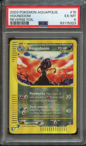 Houndoom [Reverse Holo] #15 PSA 6 [Aquapolis]