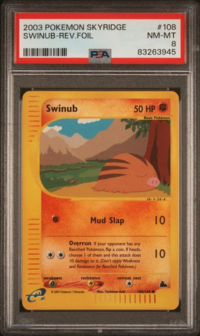 Swinub [Reverse Holo] #108 PSA 8 [Skyridge]