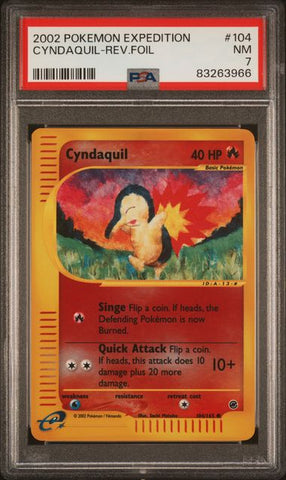 Cyndaquil [Reverse Holo] #104 PSA 7 [Expedition Base Set]