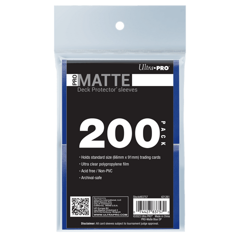 Ultra PRO PRO-Matte Standard Deck Protector Sleeves Bundle - Blue (200)