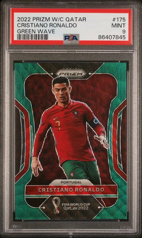 Christiano Ronaldo #175 Green Wave PSA 9 [2022 Panini Prizm World Cup Qatar]