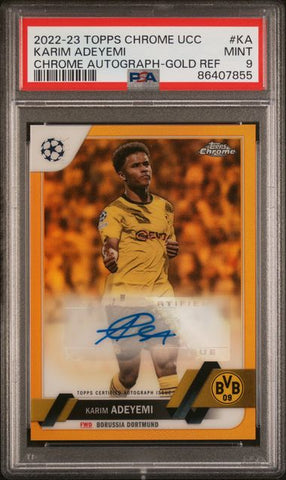 Karim Adeyemi #KA Chrome Autograph Gold Refractor PSA 9 [2022-23 Topps Chrome Uefa]