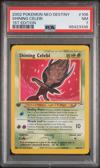 Shining Celebi [1st Edition] #106 PSA 7 [Neo Destiny]
