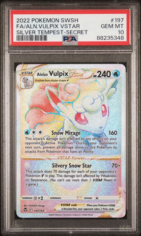 Alolan Vulpix VSTAR #197 PSA 10 [Silver Tempest]