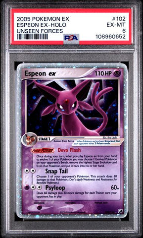 Espeon Ex-Holo [Unseen Forces] #102 PSA 6 [Pokemon Ex Unseen Forces 2005]