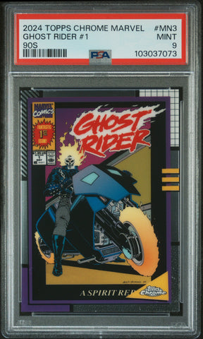 Ghost Rider #1 #MN3 PSA 9 [Topps Chrome Marvel Marvel 90S 2024]