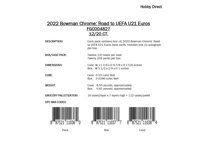 Topps Bowman Chrome U21 EURO 2023 - Hobby Box