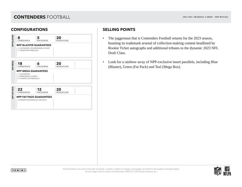 Panini Contenders NFL Football 2023 - Blaster Box